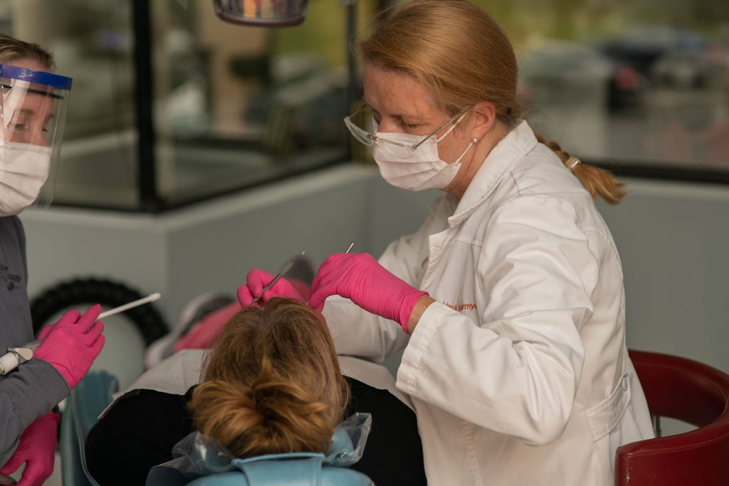 Dr. Ursula Klostermyer Prosthodontist, DDS, PhD owner of Advanced Dentistry of Richmond Women owned business and operated, patient focused dental Prosthodontics complex advanced dental work on patient