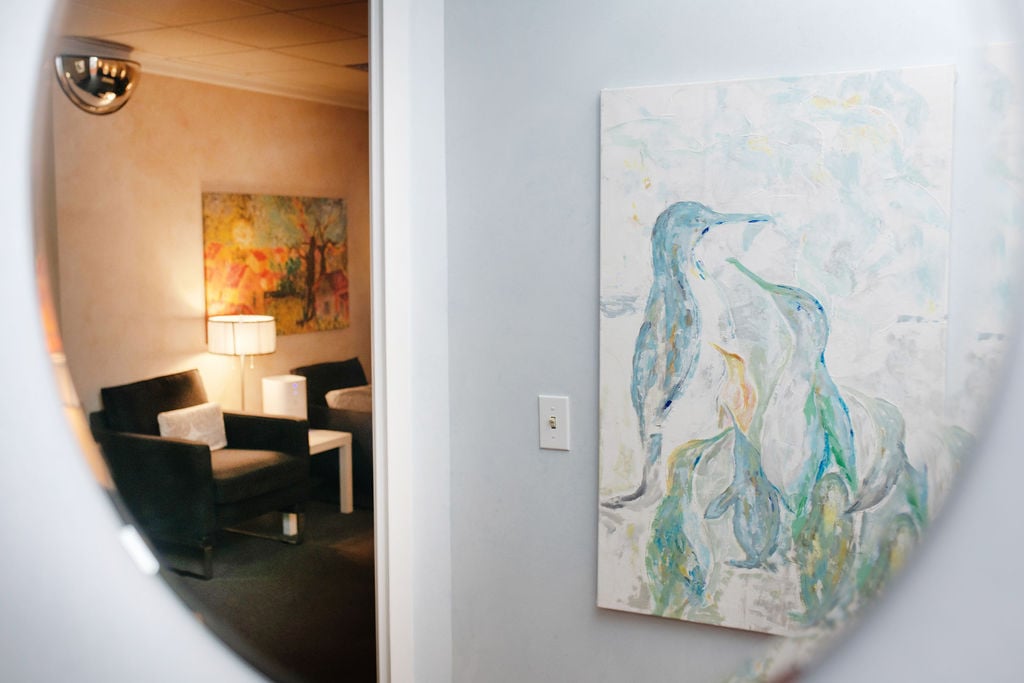 Retouched painting in office of Dr Klostermyer owner
